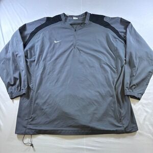 Nike Storm-FIT Mens XXL Gray Black Quarter Zip Windbreaker Pullover Golf Jacket